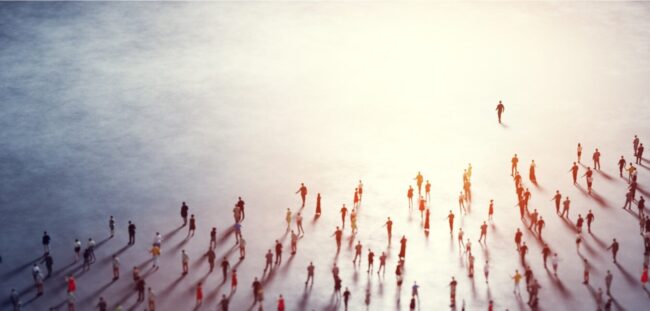 People from a distance